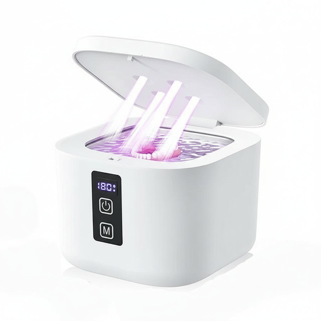 Pearlixor Ultrasonic Retainer Cleaner – UV Sterilising Machine for Dentures, Aligners & Mouthguards