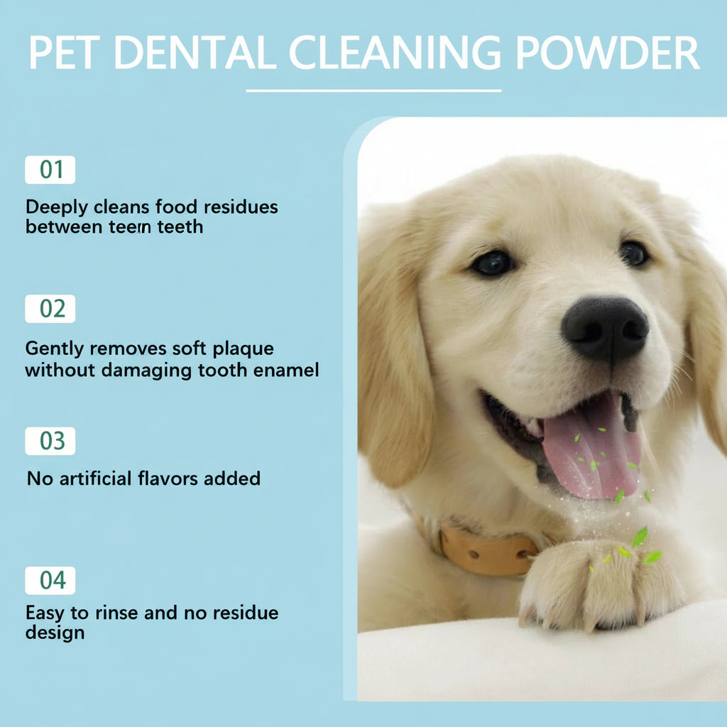 Pearlixor Dog Teeth Cleaning Powder – Natural Tartar Remover & Breath Freshener for Dogs