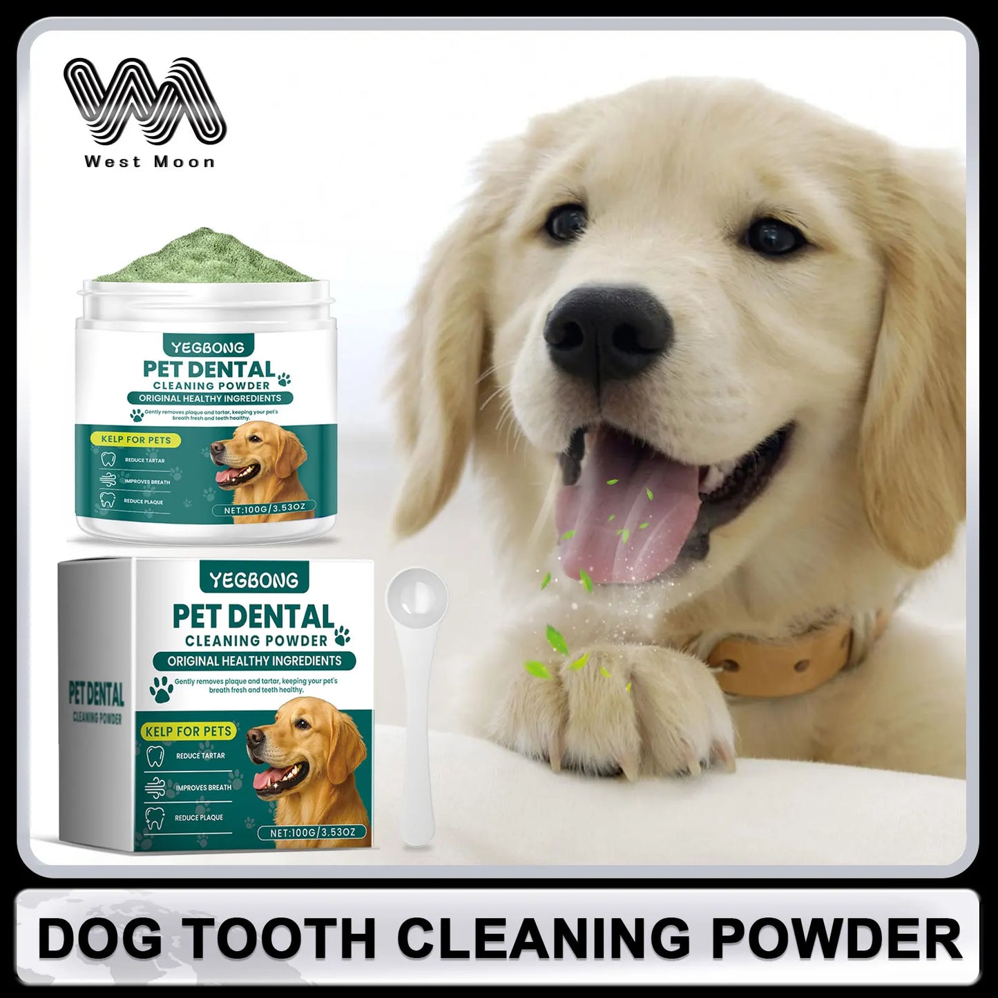 Pearlixor Dog Teeth Cleaning Powder – Natural Tartar Remover & Breath Freshener for Dogs